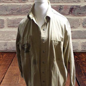*SOLD* HARLEY DAVIDSON - Men's Large Shirt-Snap Down-Tan